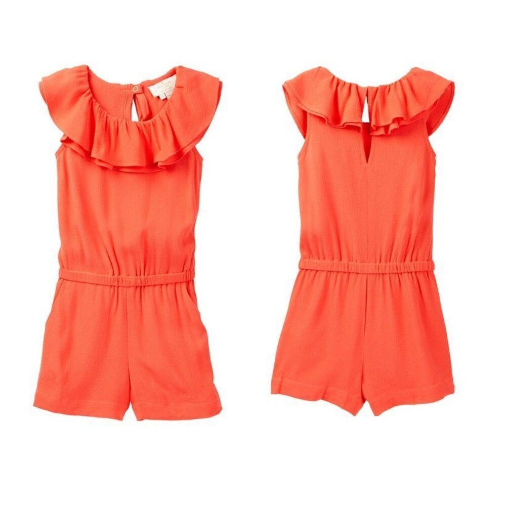 Kate Spade Toddler Girls Geranium Orange Avery Romper One Piece NEW $84 2 2T - Picture 1 of 4